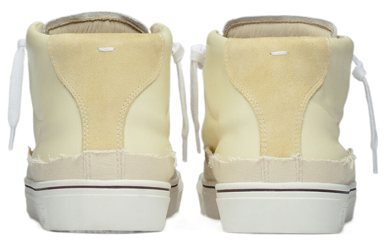 Shop Maison Margiela Evolution 高帮“黄色天鹅绒帆布皮革”鞋 S57WS0391P5063T3163