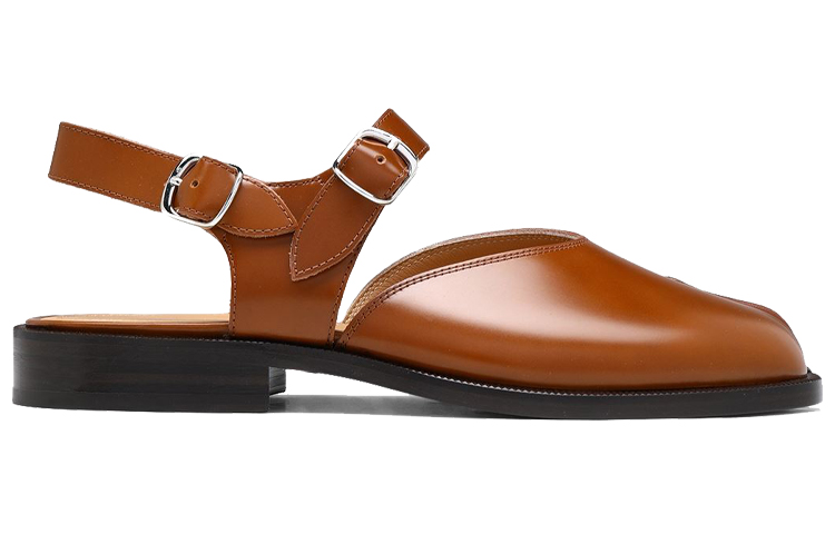 Maison Margiela Fashion Flat Sandals 'Distressed Calfskin Brown' 圖 2