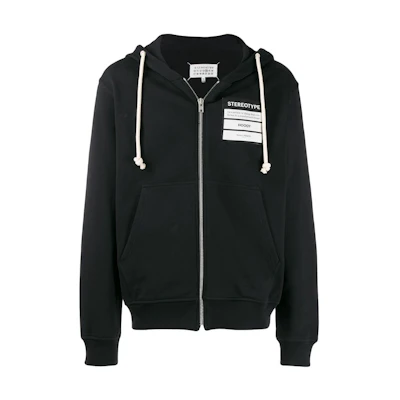 Maison Margiela FW21 Black Double-Breasted Hooded Jacket with Zipper Detail S50AM0529S53230900