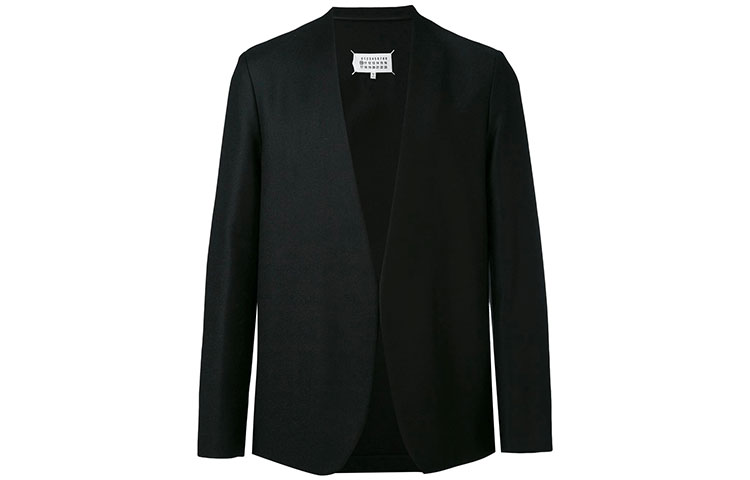 Maison Margiela FW21 Black Collarless Blazer S50BN0318S47782900