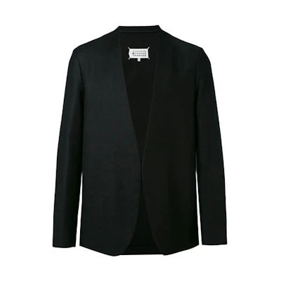 Maison Margiela FW21 Black Collarless Blazer S50BN0318S47782900