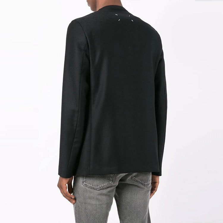 Purchase Maison Margiela FW21 Blazer Negro Sin Cuello S50BN0318S47782900