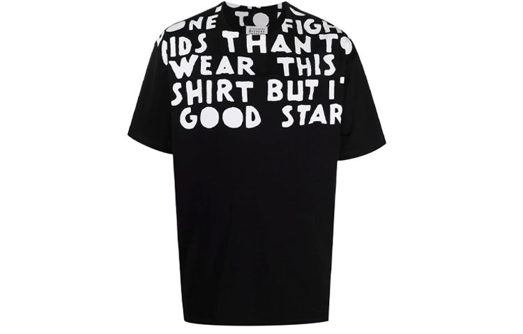 Maison Margiela FW21 Black Slogan Print Crewneck T-Shirt S50GC0663S22816900