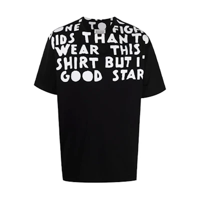Maison Margiela FW21 Black Slogan Print Crewneck T-Shirt S50GC0663S22816900