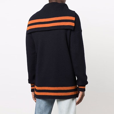 Maison Margiela FW21 Baju Sejuk Rajut Navy Jalur Warna Biru - Blue S50HA1034S17862511F Shop Maison Margiela FW21 Baju Sejuk Rajut Navy Jalur Warna Biru - Blue S50HA1034S17862511F