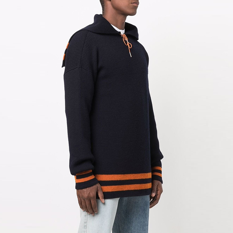 Purchase Maison Margiela FW21 Baju Sejuk Rajut Navy Jalur Warna Biru - Blue S50HA1034S17862511F