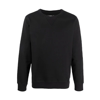 Maison Margiela FW21 Graphic Print Loose Fit Crewneck Sweatshirt Black S50GU0143S25405900