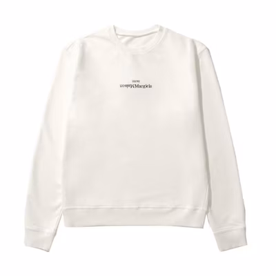 Maison Margiela FW21 Inverted Logo Crewneck Sweatshirt White - Long Sleeve S50GU0166S25503961