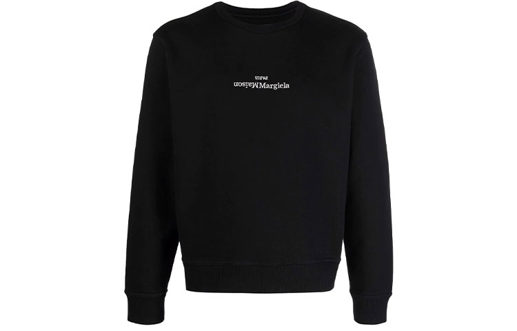 Maison Margiela FW21 Logo Print Pullover Sweatshirt Unisex Black S52GU0112S25337