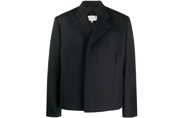 Maison Margiela FW21 Logo Zip-Up Hoodie Jacket Navy Blue - S67AM0037S44024511