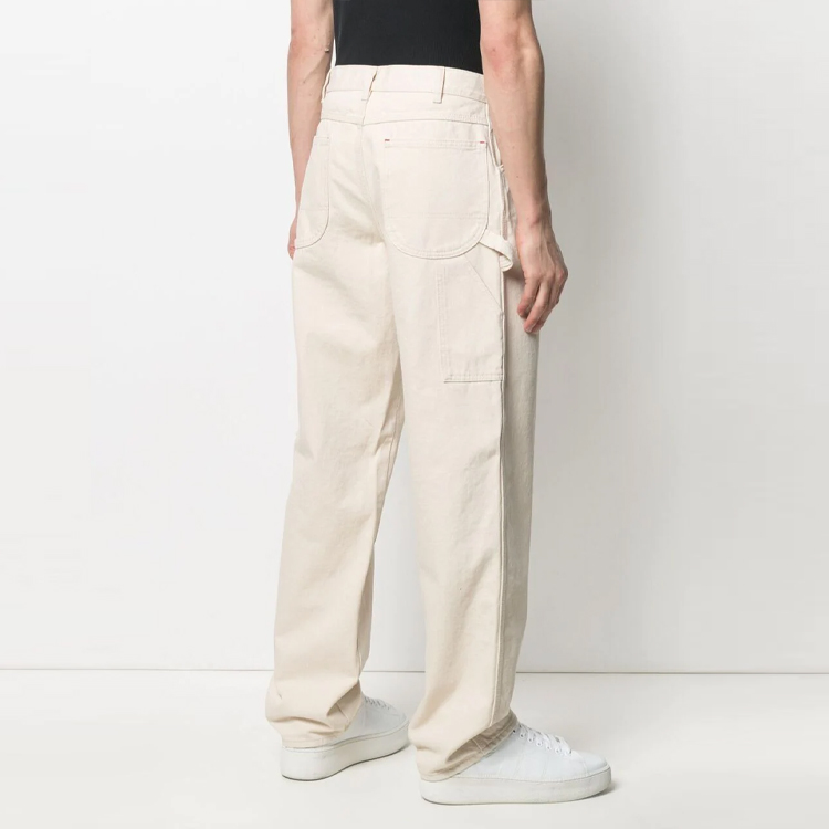 Shop Maison Margiela FW21 男款白色寬鬆直筒四針牛仔褲 S30LA0177S30752