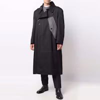 Lookbook Maison Margiela FW21 男士黑色單排扣連帽大衣 S50AA0104S52332900