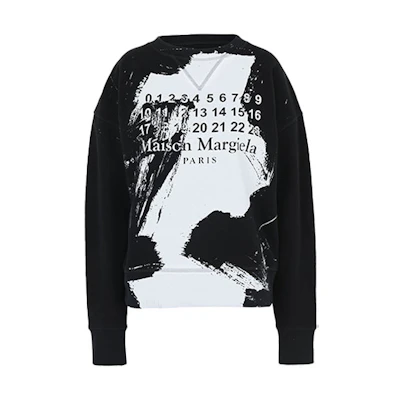 Maison Margiela FW21 White Cotton Minimalist Logo Crewneck Sweatshirt Men S50GU0166S25503101-1