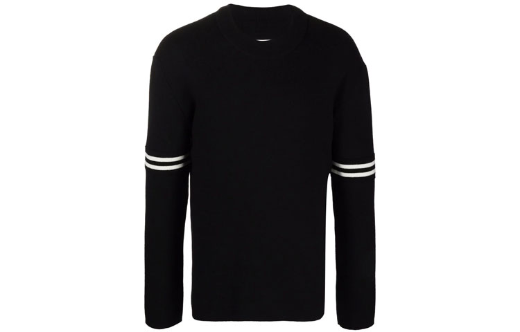 Order Maison Margiela FW21 Sweater Wool Hitam Garis Leher Bulat Pullover. S50HA1023S17836900F