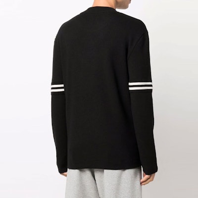Maison Margiela FW21 Sweater Wool Hitam Garis Leher Bulat Pullover. S50HA1023S17836900F Purchase Maison Margiela FW21 Sweater Wool Hitam Garis Leher Bulat Pullover. S50HA1023S17836900F