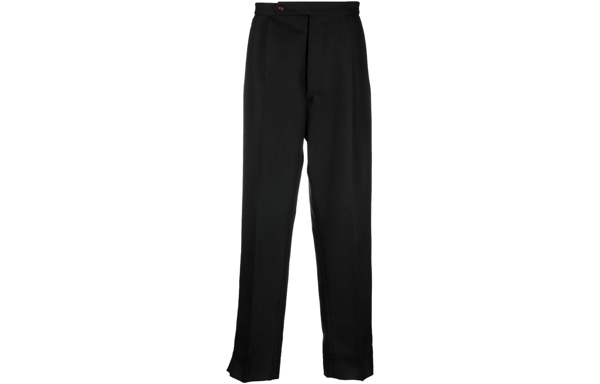 Maison Margiela FW22  Black Mid-Rise Tapered Casual Pants SI1KA0002S49892900