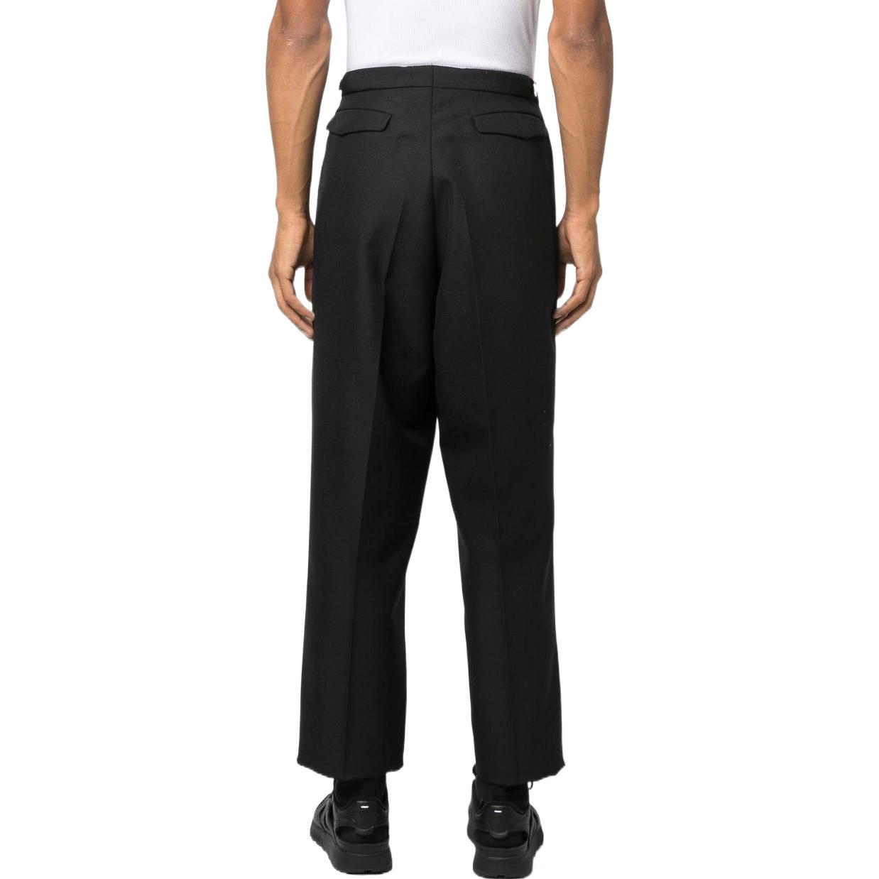 Shop 메종 마르지엘라 FW22 블랙 미드라이즈 테이퍼드 캐주얼 팬츠 SI1KA0002S49892900