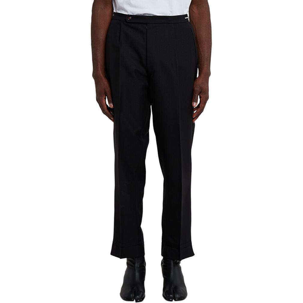 Details for 메종 마르지엘라 FW22 블랙 미드라이즈 테이퍼드 캐주얼 팬츠 SI1KA0002S49892900