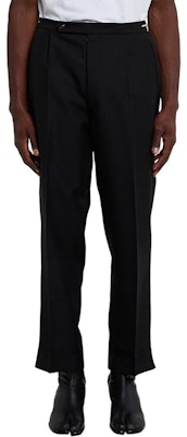 메종 마르지엘라 FW22 블랙 미드라이즈 테이퍼드 캐주얼 팬츠 SI1KA0002S49892900 Details for 메종 마르지엘라 FW22 블랙 미드라이즈 테이퍼드 캐주얼 팬츠 SI1KA0002S49892900