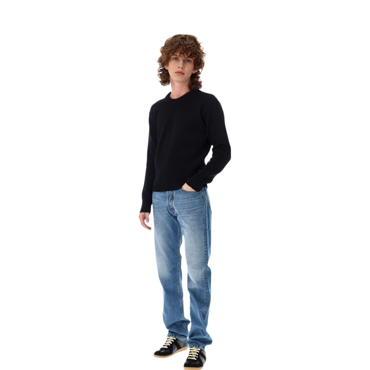 Lookbook Maison Margiela FW22  Black Simple Wool Pullover Sweater. SI1HA0012S17781900F