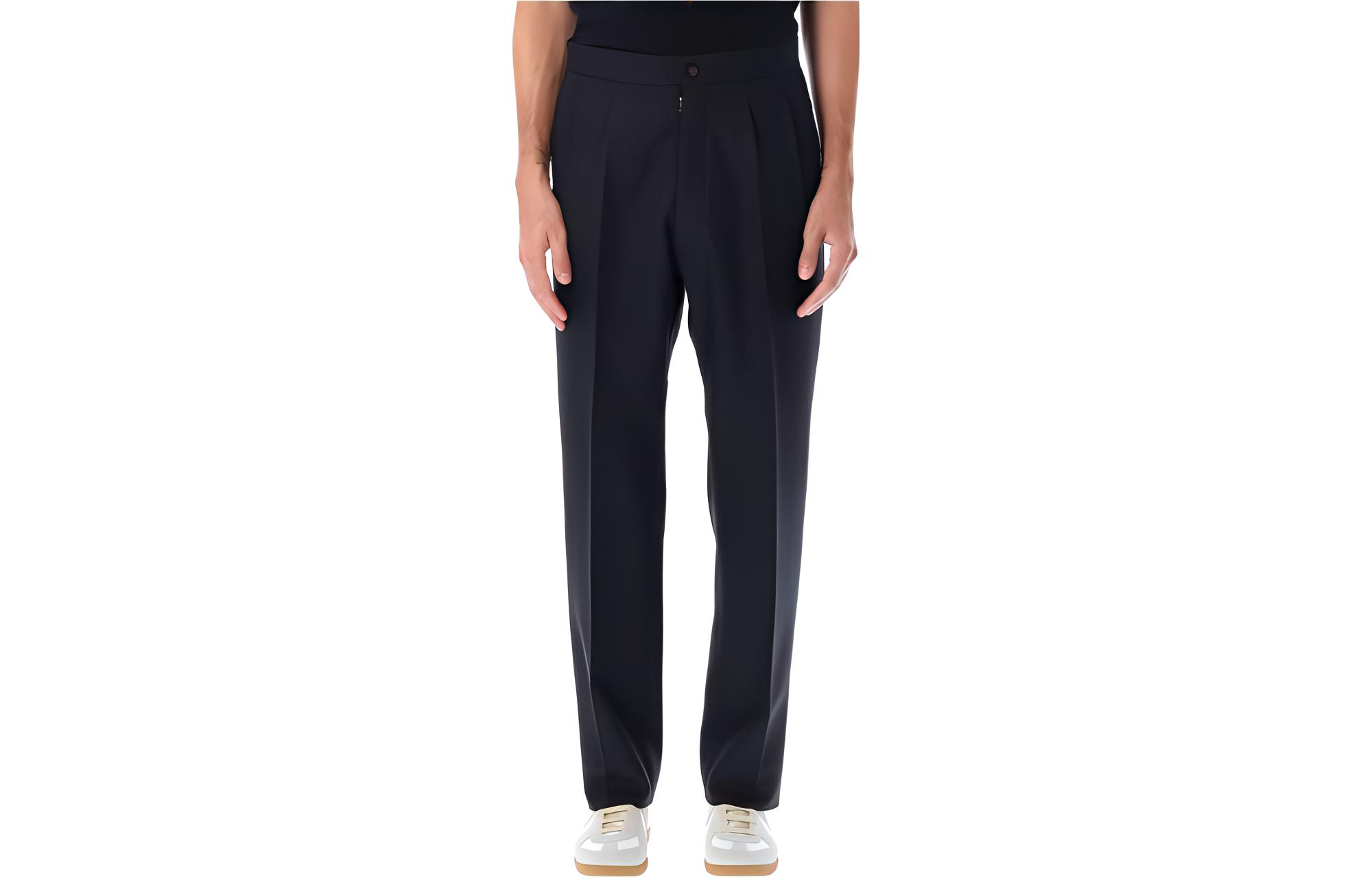 Maison Margiela FW22  Black Solid Straight-Leg Casual Pants. SI1KA0010S60307900