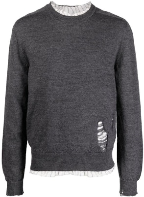 Jersey de lana desgastado Maison Margiela FW22 - Gris oscuro. SI1HA0005S17784860 Order Jersey de lana desgastado Maison Margiela FW22 - Gris oscuro. SI1HA0005S17784860