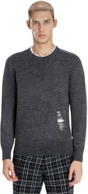 Jersey de lana desgastado Maison Margiela FW22 - Gris oscuro. SI1HA0005S17784860 Details for Jersey de lana desgastado Maison Margiela FW22 - Gris oscuro. SI1HA0005S17784860