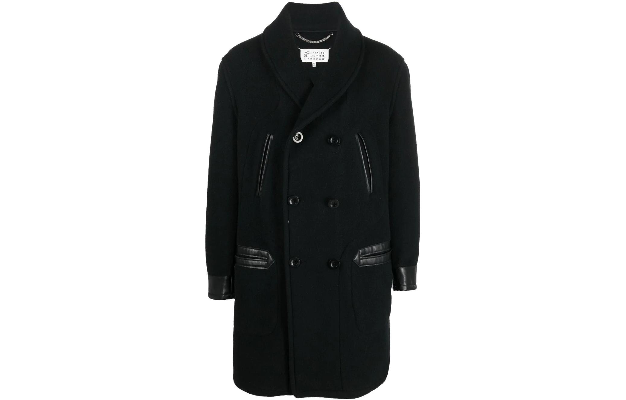 Maison Margiela FW22  Double-Breasted Long Coat Black S50AM0564S60621-900