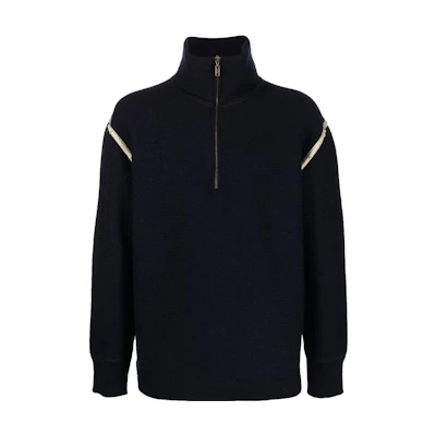Maison Margiela FW22 Half-Zip Mock Neck Sweater Midnight Blue S50HA1072S18147511