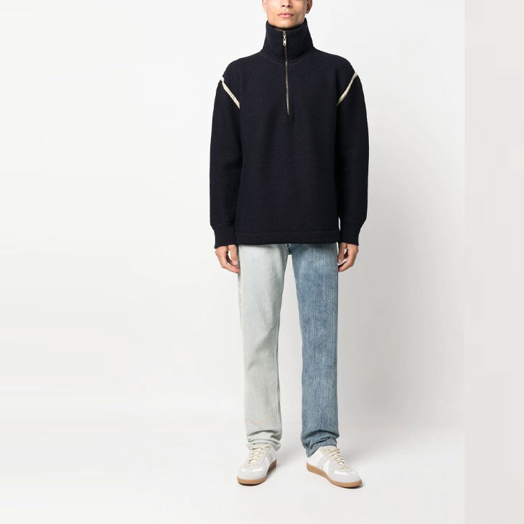 Lookbook Maison Margiela FW22  Half-Zip Mock Neck Sweater Midnight Blue S50HA1072S18147511