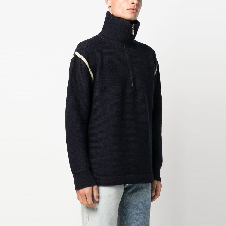 Purchase Maison Margiela FW22  Half-Zip Mock Neck Sweater Midnight Blue S50HA1072S18147511