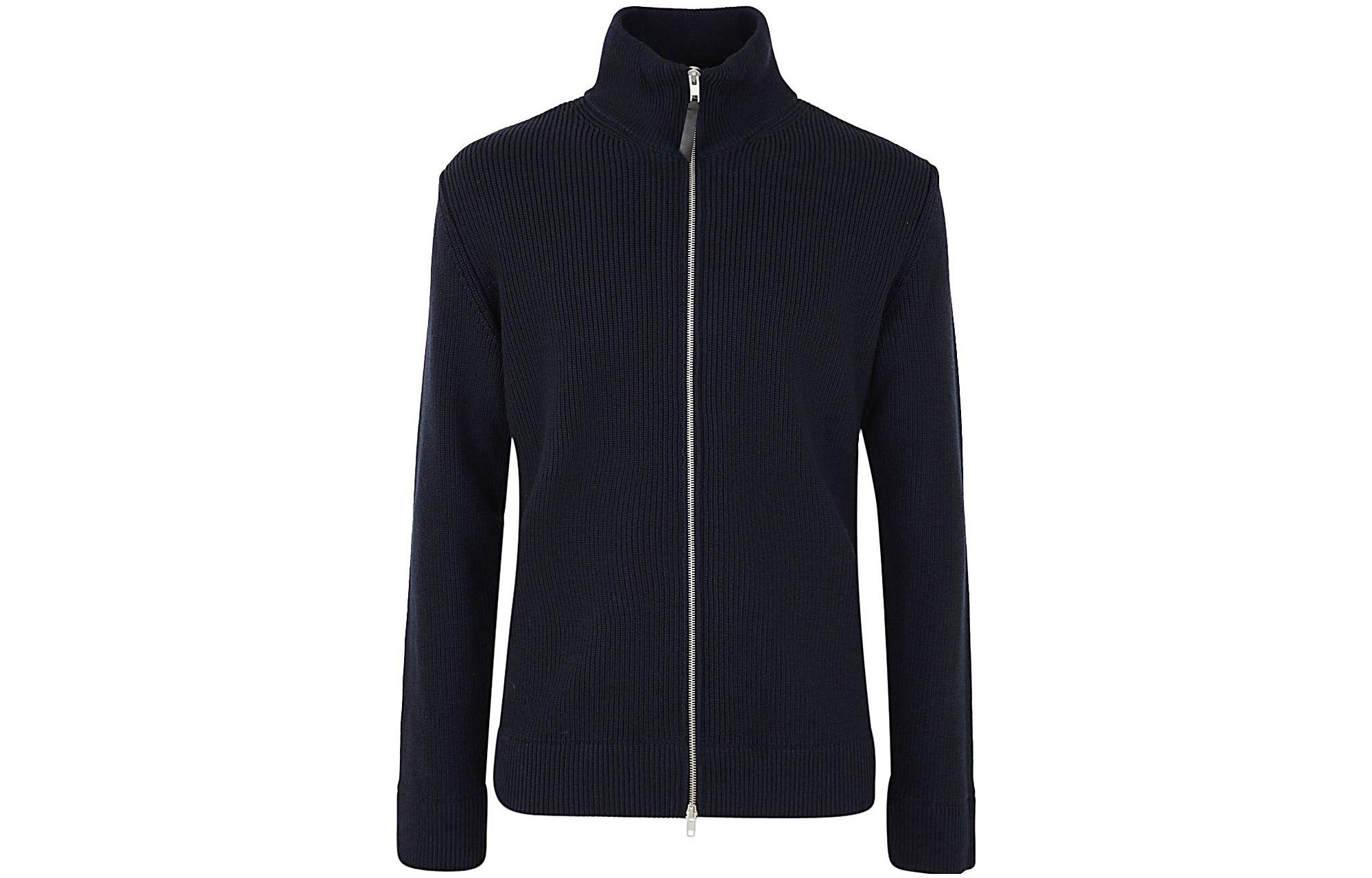 Maison Margiela FW22  Wool Zip-Up Cardigan Sweater Jacket - Blue SI1HA0013S17781511F