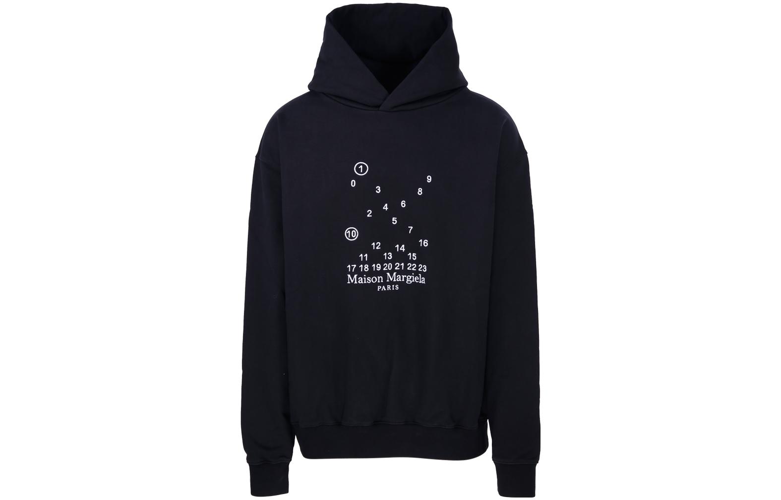 Maison Margiela FW22 Digital Cross Print Hoodie Black  Sweater. S50GU0202S25505900