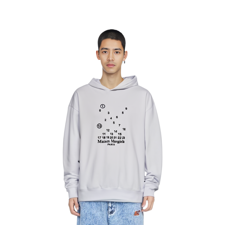 Purchase Sudadera Maison Margiela FW22 Digital Cross Print Blanca con Capucha. S50GU0202S25505-100