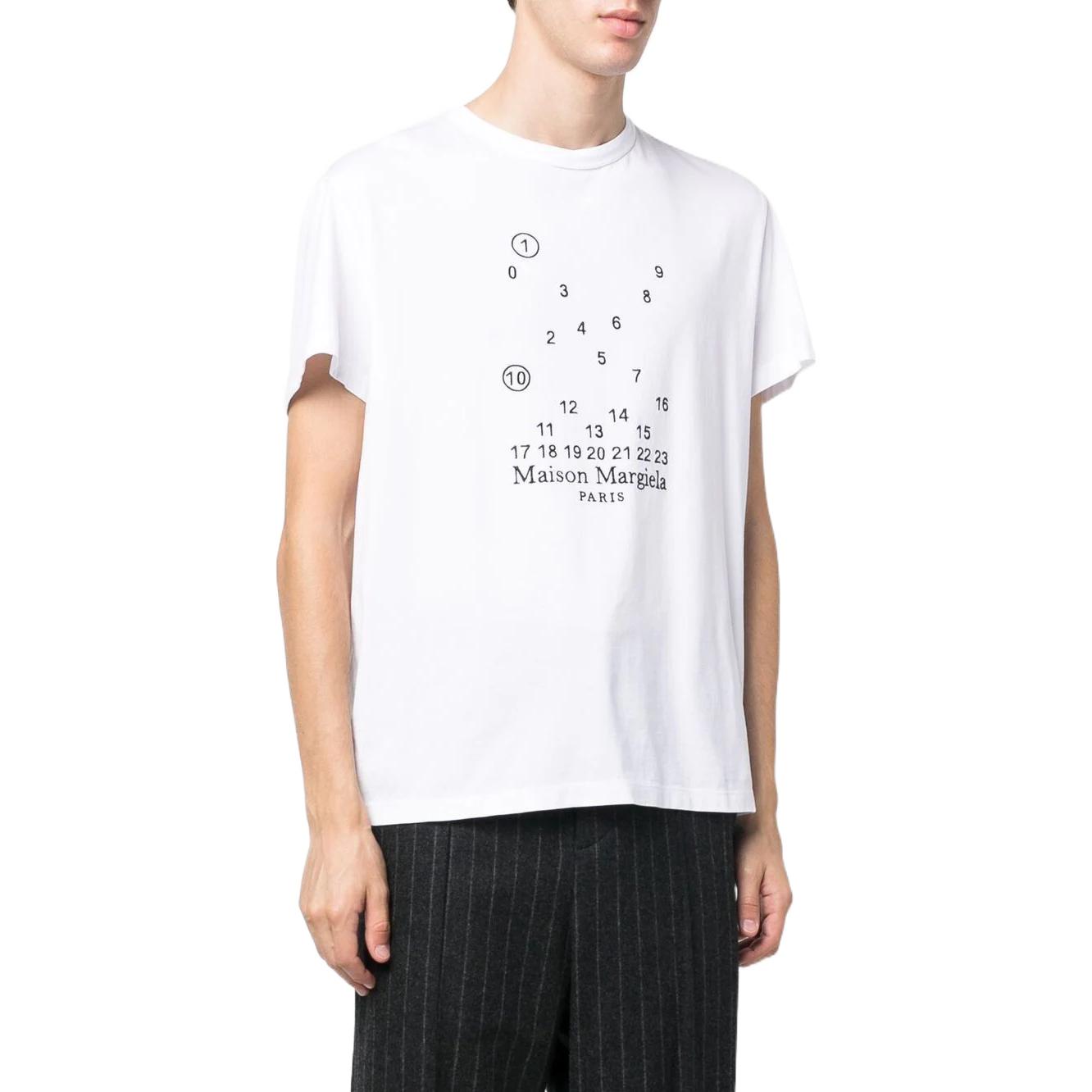Purchase Camiseta Blanca Manga Corta Hombre Maison Margiela FW22 Bordado Digital. S50GC0684S22816-100