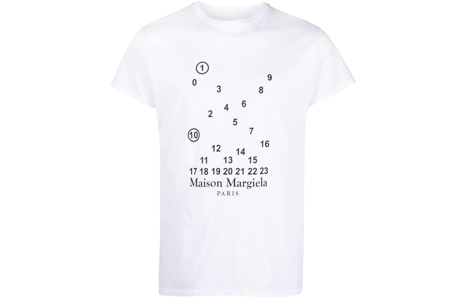 Maison Margiela FW22 Digital Letter Print Unisex White T-Shirt S51GC0516S22816100
