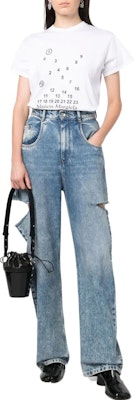 Camiseta Unisex Blanca Maison Margiela FW22 con Estampado Digital de Letras. S51GC0516S22816100 Details for Camiseta Unisex Blanca Maison Margiela FW22 con Estampado Digital de Letras. S51GC0516S22816100