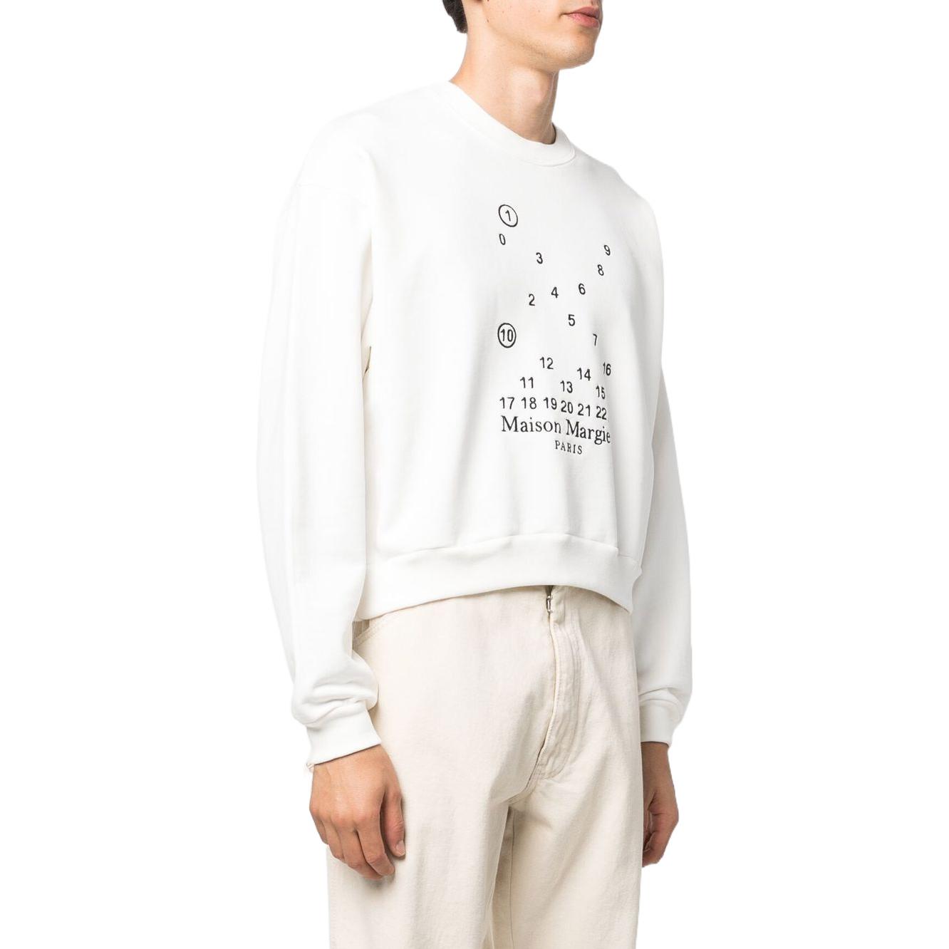 Purchase Sudadera Unisex Blanca Maison Margiela FW22 Logo Digital Crewneck. S51GU0118S25540101