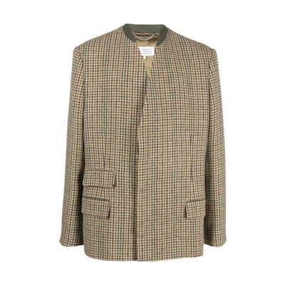 Maison Margiela FW22 Light Grey Quilted Double-Breasted Jacket Mens SI1AM0002S54870852