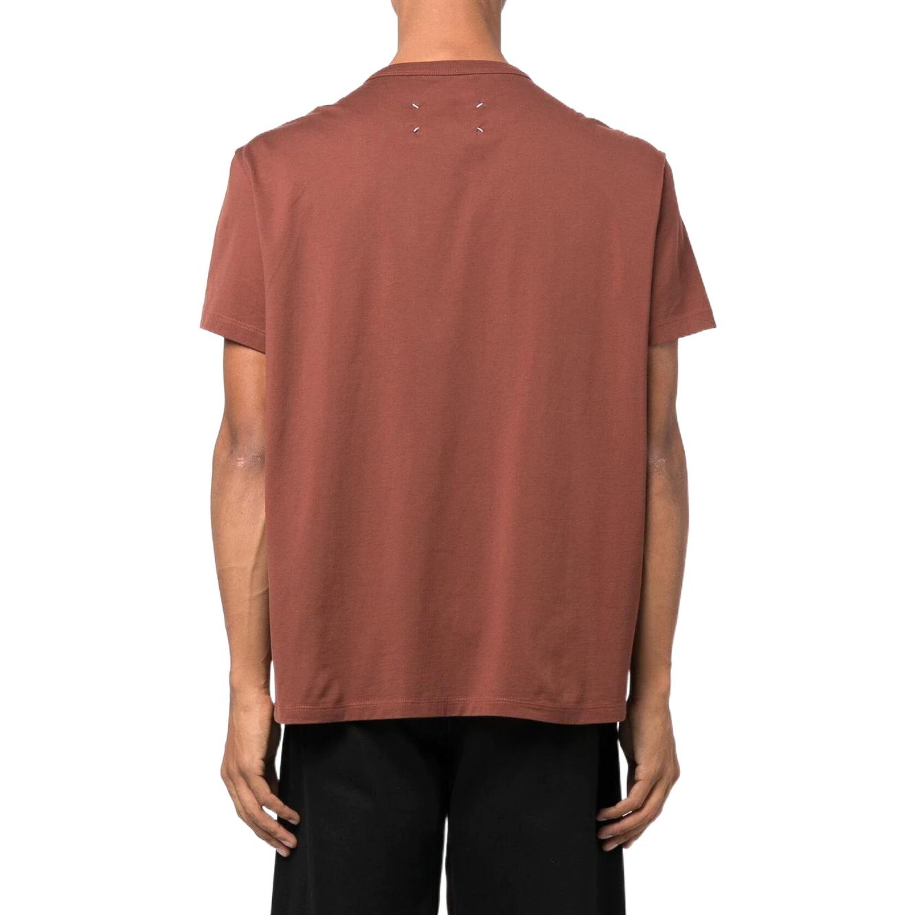 Purchase Maison Margiela FW22 Kaos Merah Bordir Logo Crew Neck S50GC0681S22816209