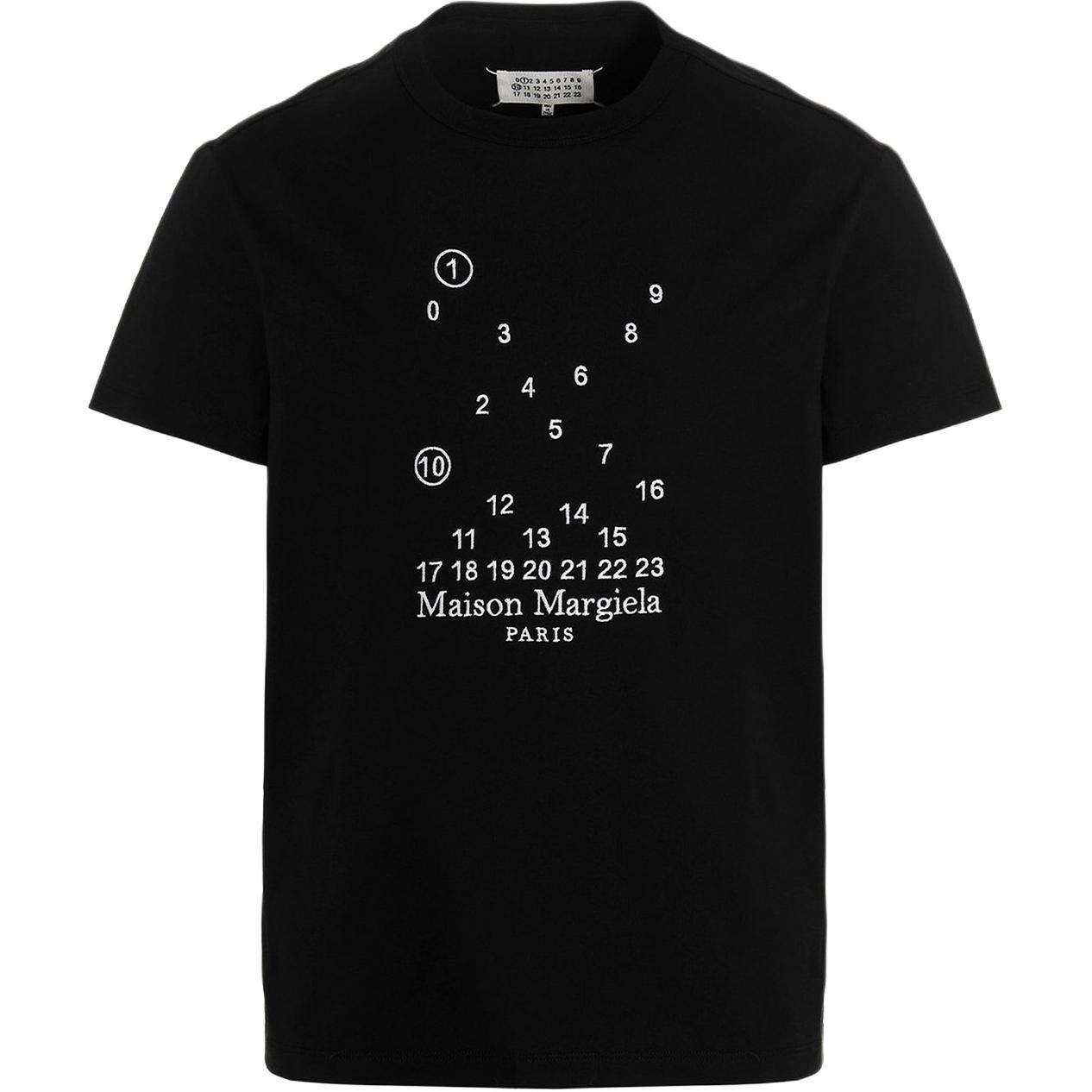 Maison Margiela FW22 Logo Embroidered Short Sleeve Tee Black Men. S50GC0684S22816-900