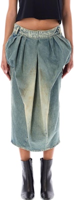 Maison Margiela 2022秋冬蓝色褶皱开衩牛仔裙 SI0MA0006S30561975 Purchase Maison Margiela 2022秋冬蓝色褶皱开衩牛仔裙 SI0MA0006S30561975