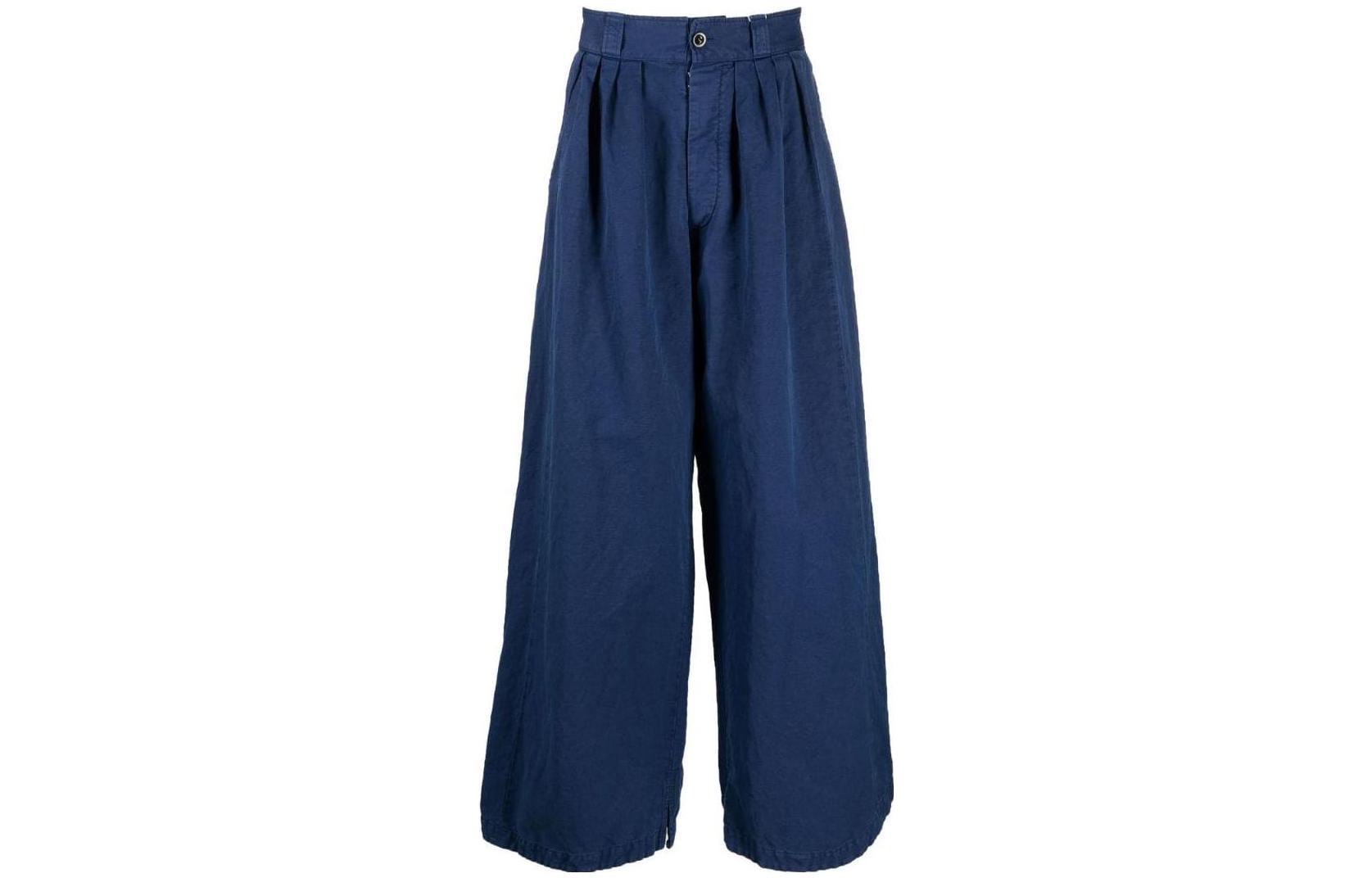Order Maison Margiela FW22 Pantalones Azul Unisex Tiro Alto Pierna Ancha S50KA0621S54760478