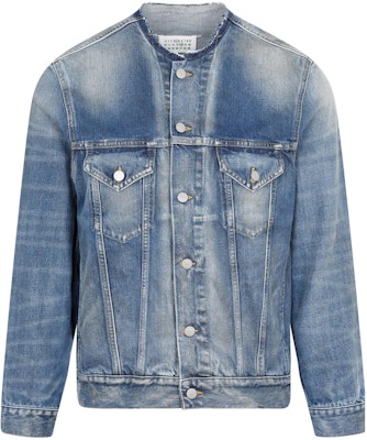 Maison Margiela FW22 Jaket Denim Kasual Biru Single-Breasted Lelaki SI1AM0006S30561966 Buy Maison Margiela FW22 Jaket Denim Kasual Biru Single-Breasted Lelaki SI1AM0006S30561966