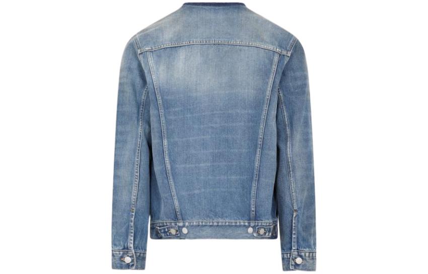 Lookbook Maison Margiela FW22 Jaket Denim Kasual Biru Single-Breasted Lelaki SI1AM0006S30561966