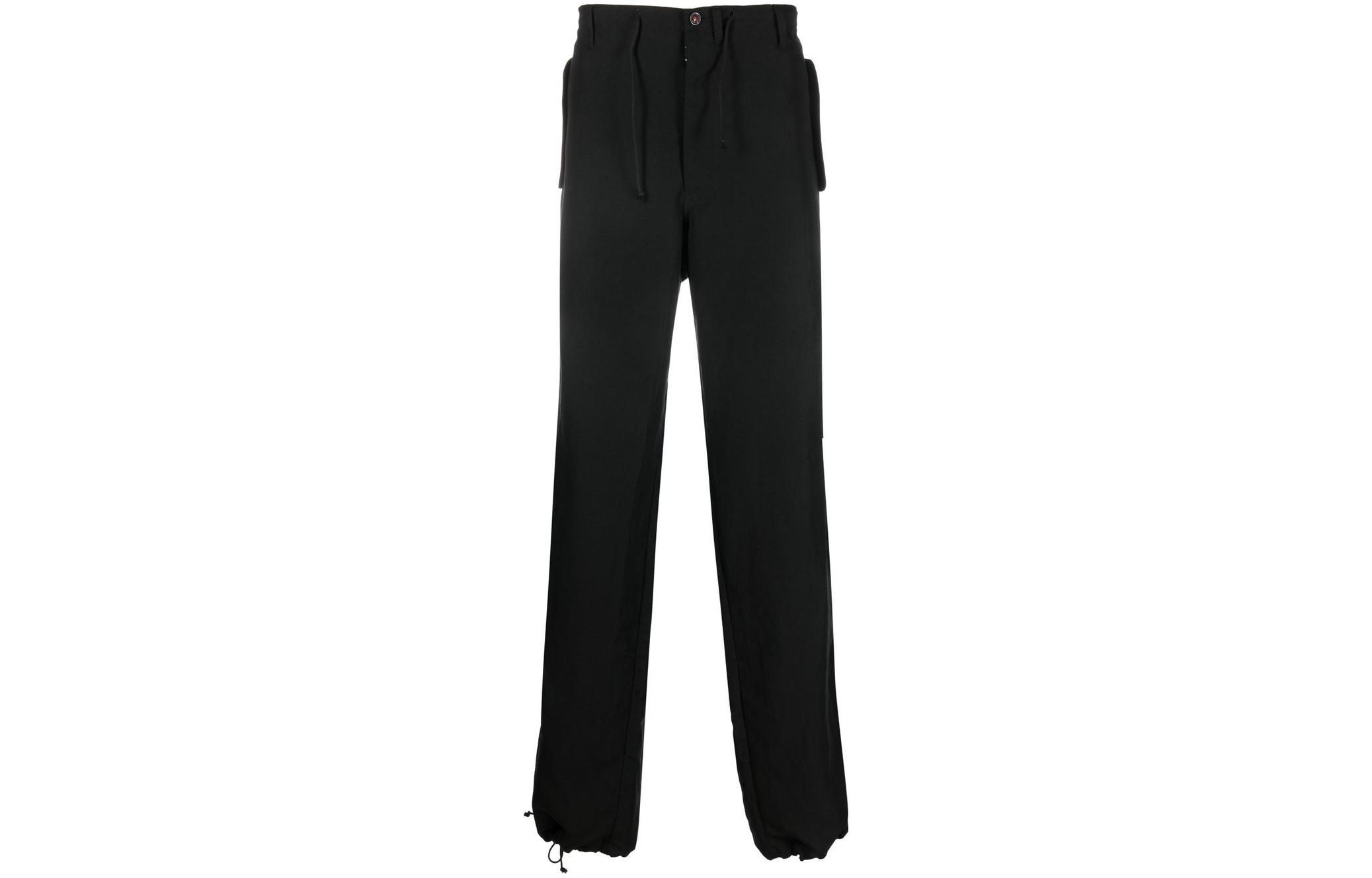 Maison Margiela FW22 Unisex Black Solid Drawstring Jogger Pants. SI1KA0007S53802900