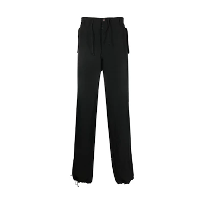 Maison Margiela FW22 Unisex Black Solid Drawstring Jogger Pants. SI1KA0007S53802900