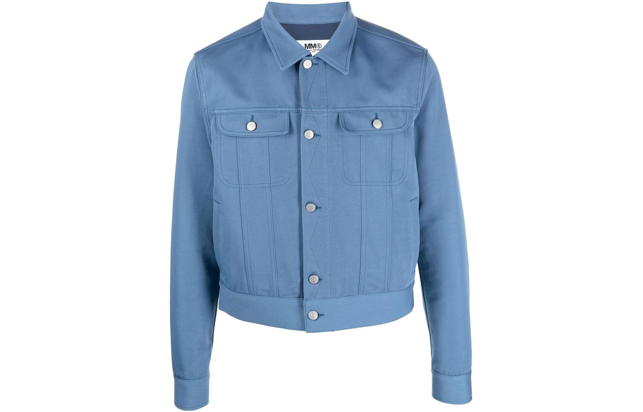 Maison Margiela FW22 White Double-Breasted Mid-Length Jacket SI1AM0004S53549-100