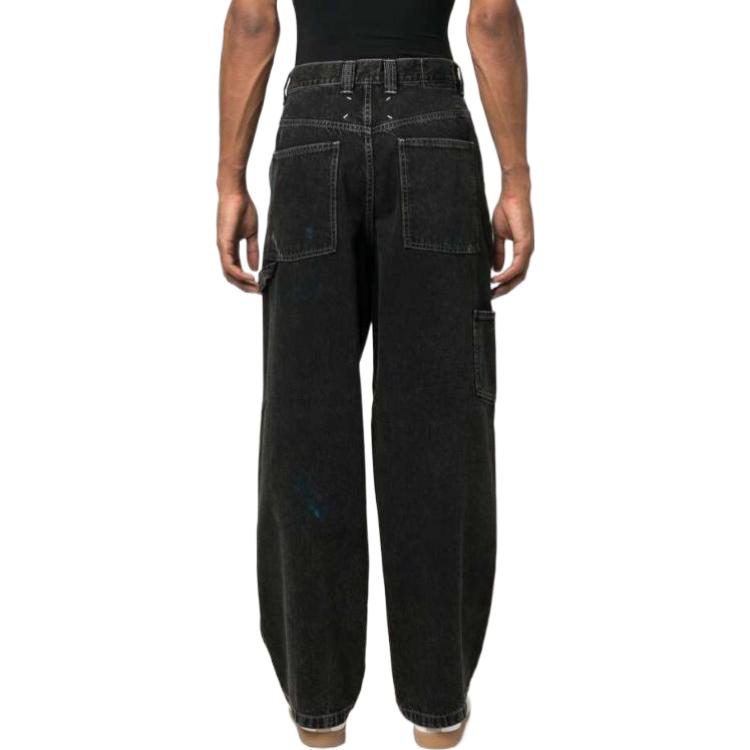 Shop Seluar Jeans Denim Lurus Vintage Maison Margiela FW22 Hitam S50LA0204S30842-961