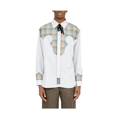 Maison Margiela FW23 Blue Striped Button-Up Shirt with Stitch Detail Unisex. S67DT0008S78213479F